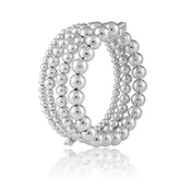 Allison wrap bracelet (4 rows) - silver