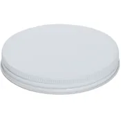 110-400 White Ribbed Metal Cap w/ Plastisol Liner