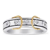0.08ct Diamond Fancy Ring in 14K and Sterling Sliver (RA3102AD)