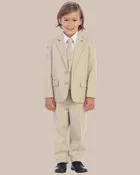 5-Piece Boy’s 2-Button Dress Suit Tuxedo – Khaki