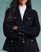 4 Pocket Ponte Blazer - Black with Gold Buttons