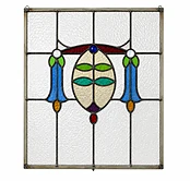 Geometric Jewel Art Nouveau Stained Glass Panel