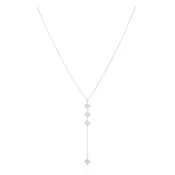 Amanda CZ lariat necklace - silver