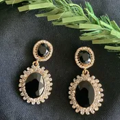 Black & Silver with Gold Earrings