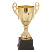 11″ Gold Completed Metal Cup Trophy on Plastic Base