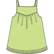 CR Kids Strap Tunic with Yoke Ruffle & Trim - Lime Green