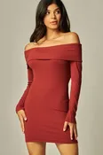 Ancora Red Off Shoulder Dress