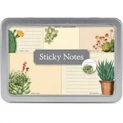 Cavallini & Co Sticky Notes in a Tin - Cacti & Succulents