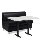 2-Seat Adele Black Restaurant Booth Set with Amber Stone Table
