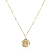 16" Necklace Gold - Protection Gold Disc - Enewton