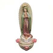 10.5 inch Full Color Lady of Guadalupe Holy Water Font from Italy