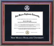 New Mexico Highlands University (NMHU) Diploma Frame with Embossed Suede Mat