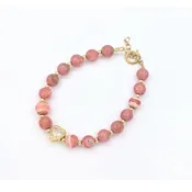 Crystal Dream Baby Gold Filled Beads With Cz Center Heart Bracelet - B2605