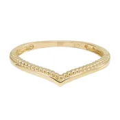 10k Solid Gold Textured & Smooth Chevron Ring - Yellow Gold