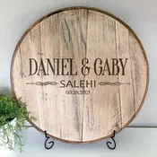 First and Last Name Bourbon Barrel Guestbook - FREE SHIPPING