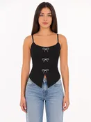 Rhinestone Bows Cami Top