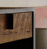 reclaimed wood night stand with drawer - modern industrial - custom furniture - tacoma - seattle — birdloft