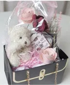 NEW! 4" BEAR & CHOCO MELTS IN "PURSE" GIFT BAG