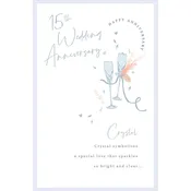 15th Crystal Wedding Anniversary Card