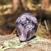 Amethyst Chevron Carved Alien Skull