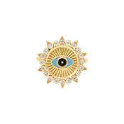 Azura Gold & Diamond Turquoise Open Eye Sunburst Ring