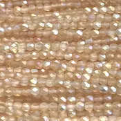 4mm Czech Fire Polish Beads - Antique Peach Crystal AB Matte