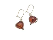 Amber Heart Earrings