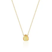 Opal Solitaire Necklace in 18K Yellow Gold