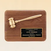 11″ x 15″ American Walnut Plaque with Walnut Gavel