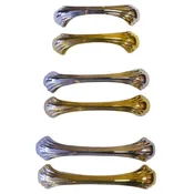 Art Deco Drawer Pull Solid Brass, Waterfall Style, Available in 3 Sizes and 2 Finishes