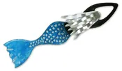 Blue Azule Mermaid Sculpture with Silver Hair