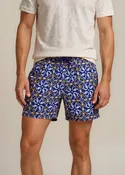 Blue Royal Geometric Print Swim Shorts