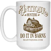 White 15oz Mug | Mantiques |  Antique Hunters Do It In Barns