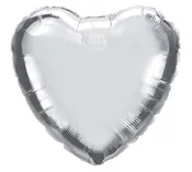 4" Pre-Inflated Silver Heart Balloon