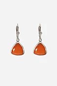 Carnelian Bezel Drop Earrings