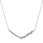 10K White Gold Bar and Confetti Set Diamonds 18 - 20 Inch Necklace