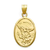 10KT Yellow Gold 29X15MM Saint Michael Pendant. Chain not Included.