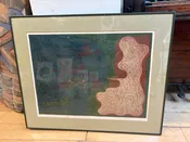 '71 Koo Kishi "Swallow Tail" Wood Cut Print (Damage to Glass)
