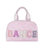 'DANCE' Quilted Floral Bow Print Medium Duffle Bag