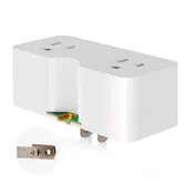 15 AMP Double Outlet Converter | Extendable Grounding Lug | NEMA 5-15R