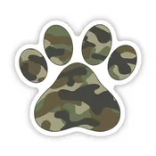 Camo Paw Print Sticker