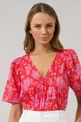 Aria Floral Jodie Pleated Top