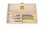 3 Piece Breakfast set in Natural, Capp, and Olive green, from Claude Dozorme
