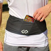 Sporteer VersaMod Organized Running Belt | 4-Pocket Utility Waist Pack with Protective Flaps for Phones, Keys, and Gear