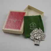 Vintage Sterling Silver "Good Luck" Whistle Pendant by Reed &amp; Barton with Box and Pouch