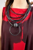 Black Faux Leather Necklace by Maria Calderara — Au Ciel
