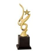 11-3-4" Gold Metal Art Crystal Award