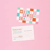 Checkered Camp Postcards in Pink