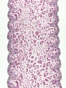 10" Antique Fuchsia/Languid Lavender 100% Nylon Double Scalloped Embroidered Scrolls Animal Flocked Netting