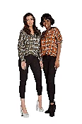 Front Pleat Plaid Blouse